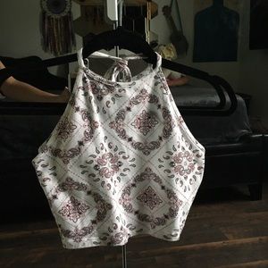 Bandana print halter crop top